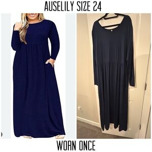 Navy long maxi dress